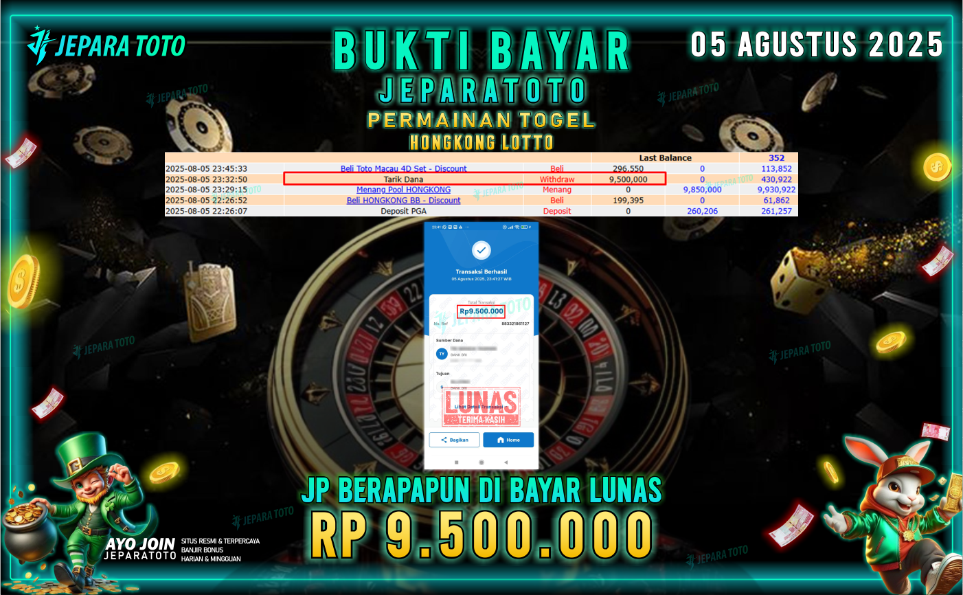BUKTI KEMENANGAN MEMBER JEPARATOTO | HONGKONG LOTTO