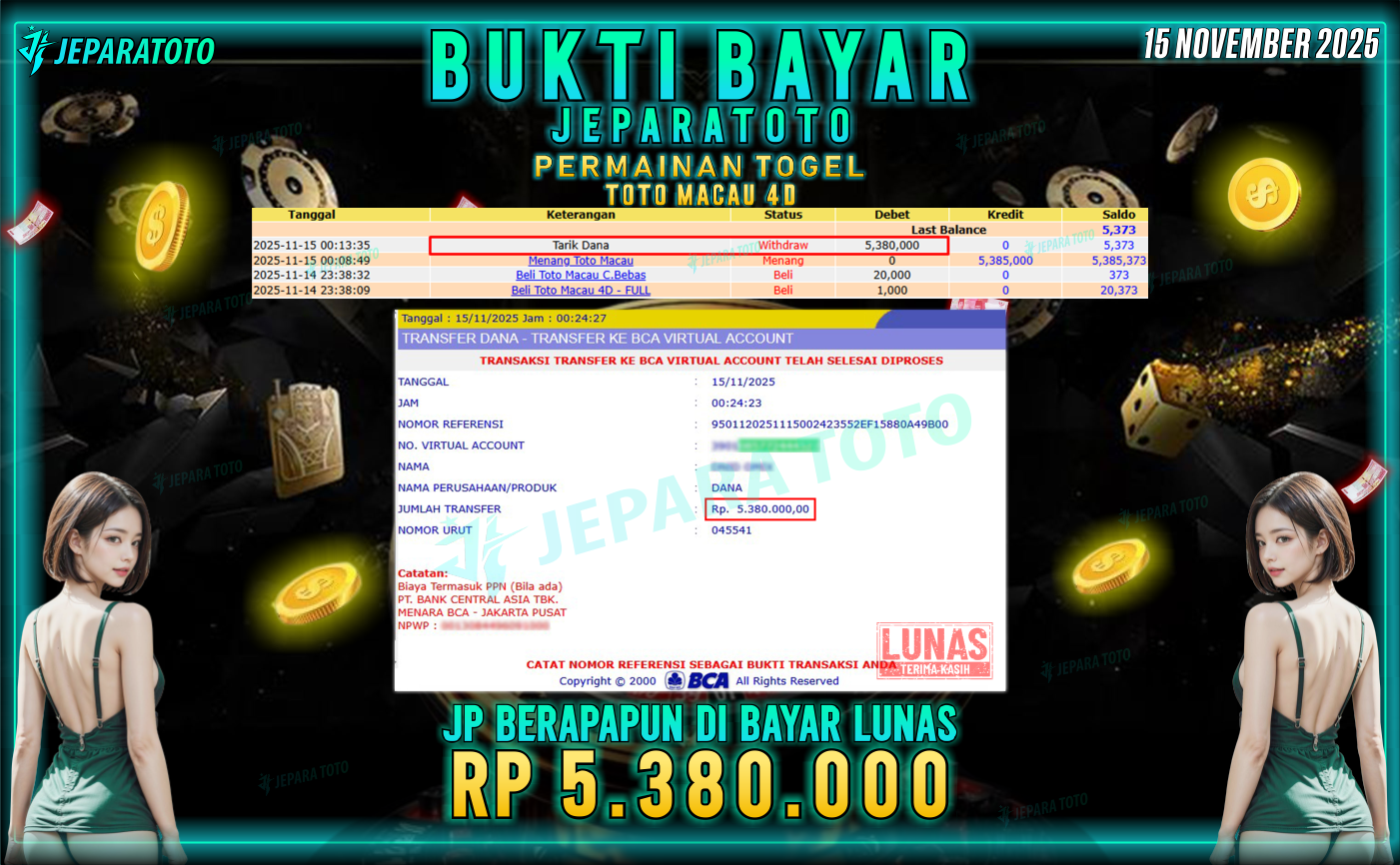 BUKTI KEMENANGAN MEMBER JEPARATOTO | TOTO MACAU 4D