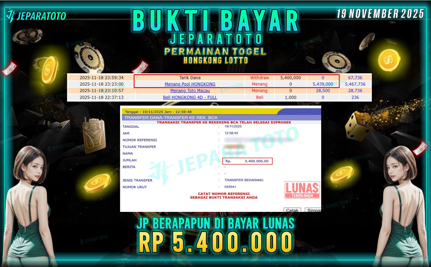 BUKTI KEMENANGAN MEMBER JEPARATOTO | HONGKONG LOTTO