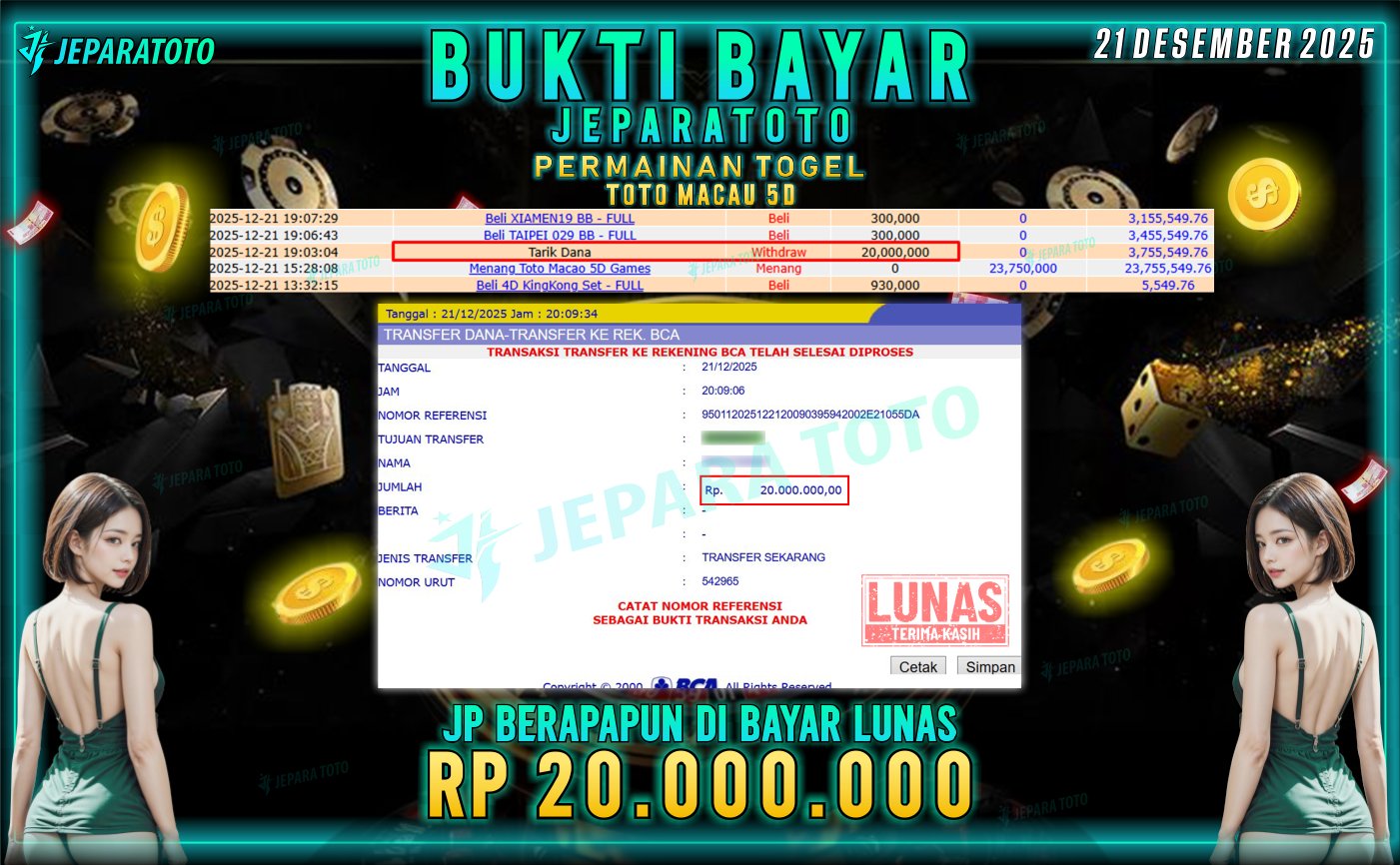 BUKTI KEMENANGAN MEMBER JEPARATOTO | TOTO MACAU 5D