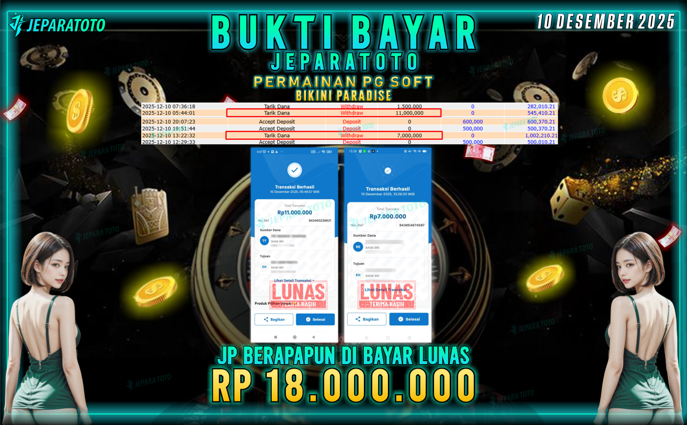 BUKTI KEMENANGAN MEMBER JEPARATOTO | BIKINI PARADISE