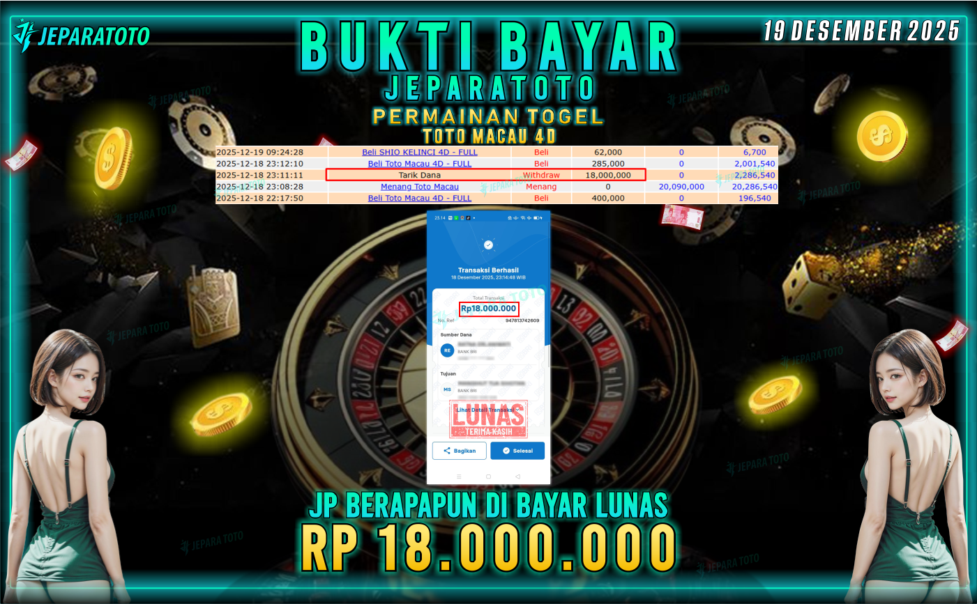 BUKTI KEMENANGAN MEMBER JEPARATOTO | TOTO MACAU 4D