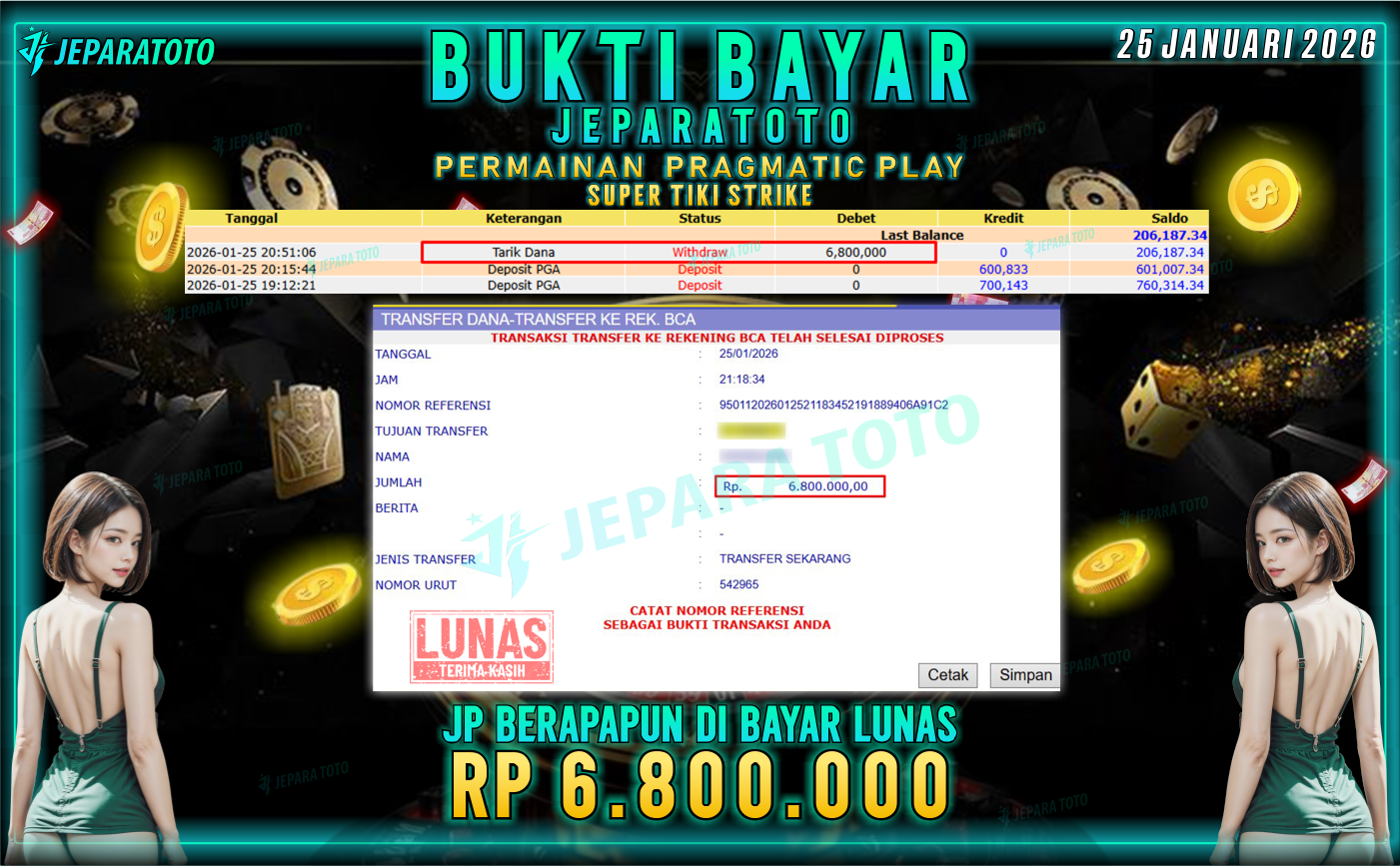 BUKTI KEMENANGAN MEMBER JEPARATOTO | SUPER TIKI STRIKE