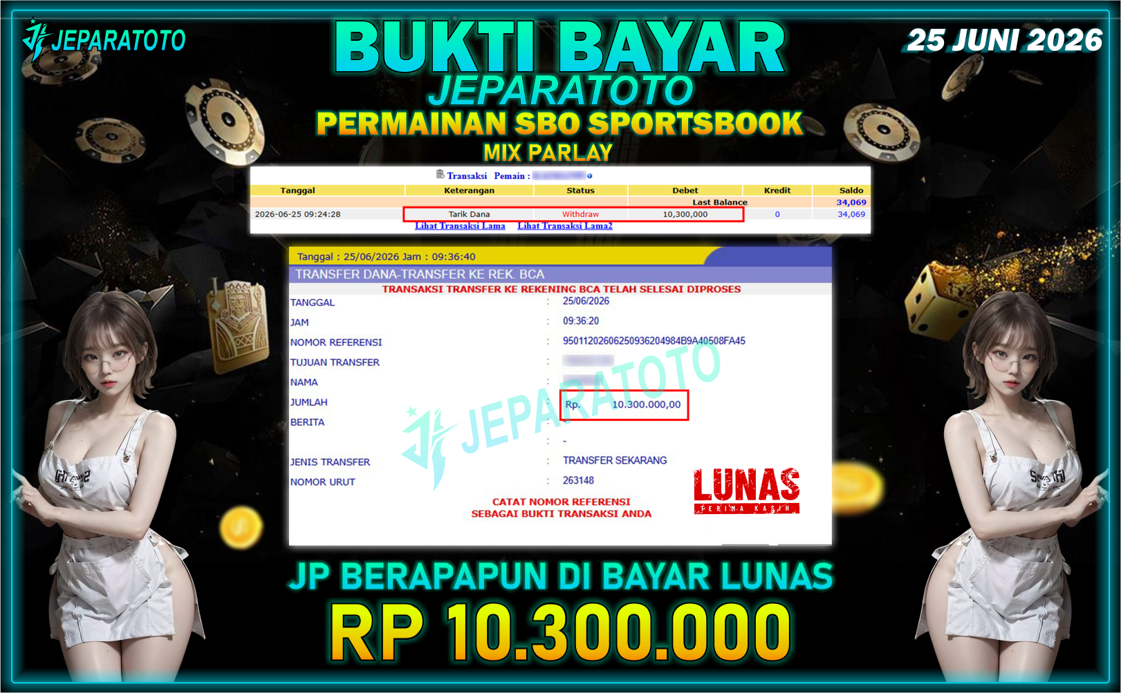 BUKTI KEMENANGAN MEMBER JEPARATOTO I MIX PARLAY