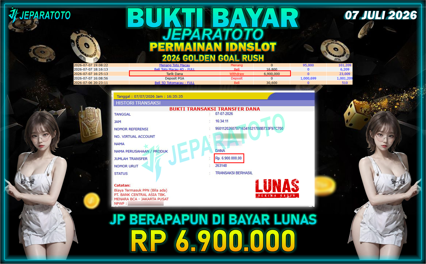 BUKTI KEMENANGAN MEMBER JEPARATOTO I 2026 GOLDEN GOAL RUSH